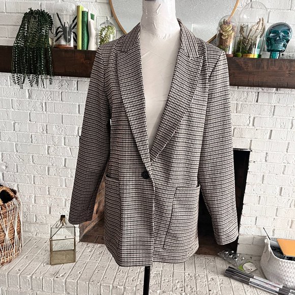Herringnone Check Blazer Oversized Fit H&M Size Medium - Picture 1 of 3